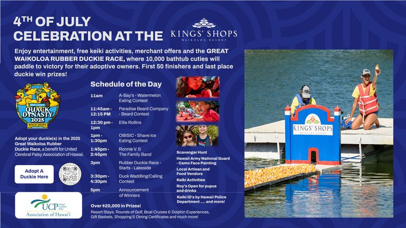 event calendar of the 2025 waikoloa rubber Duckie race
